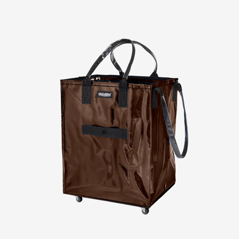 Rolling Tote Bag with Zip Top & Button Closure
