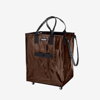 Rolling Tote Bag with Zip Top & Button Closure