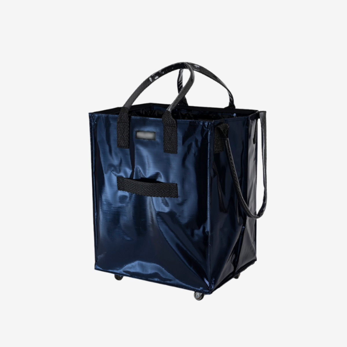 Rolling Tote Bag with Zip Top & Button Closure