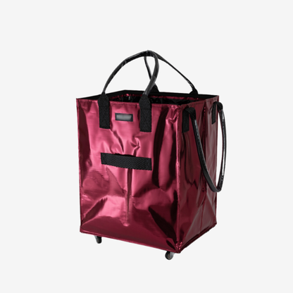 Rolling Tote Bag with Zip Top & Button Closure