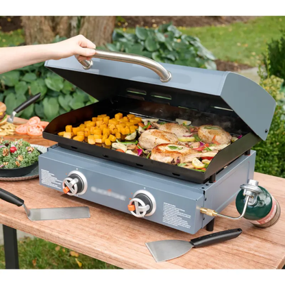 22" Omnivore Tabletop Griddle with Hood Bundle