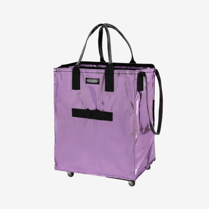 Rolling Tote Bag with Zip Top & Button Closure
