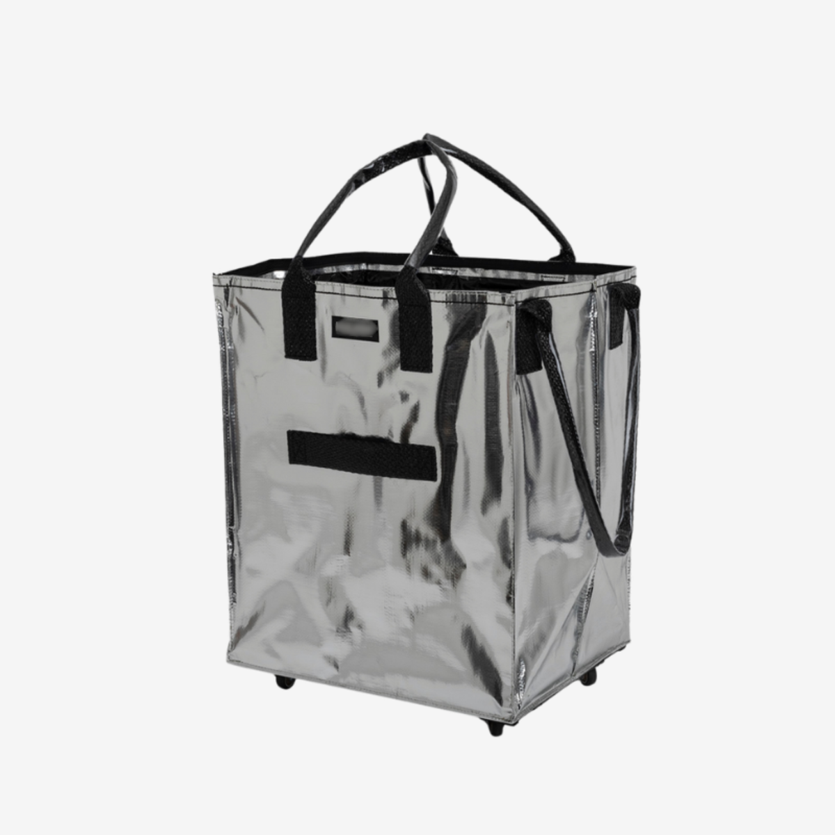 Rolling Tote Bag with Zip Top & Button Closure