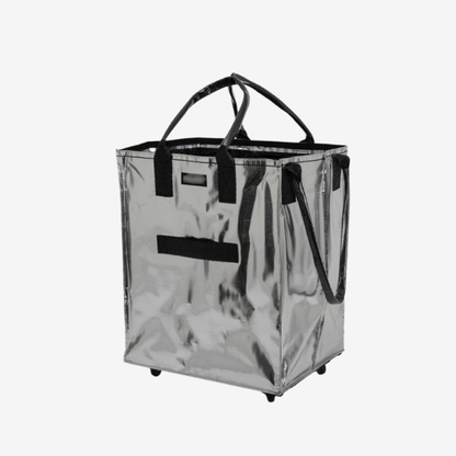 Rolling Tote Bag with Zip Top & Button Closure