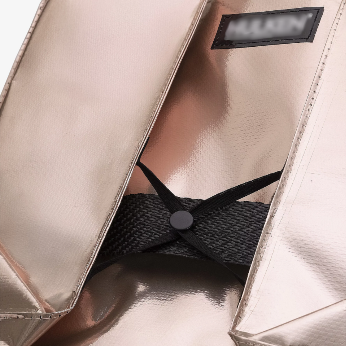 Rolling Tote Bag with Zip Top & Button Closure