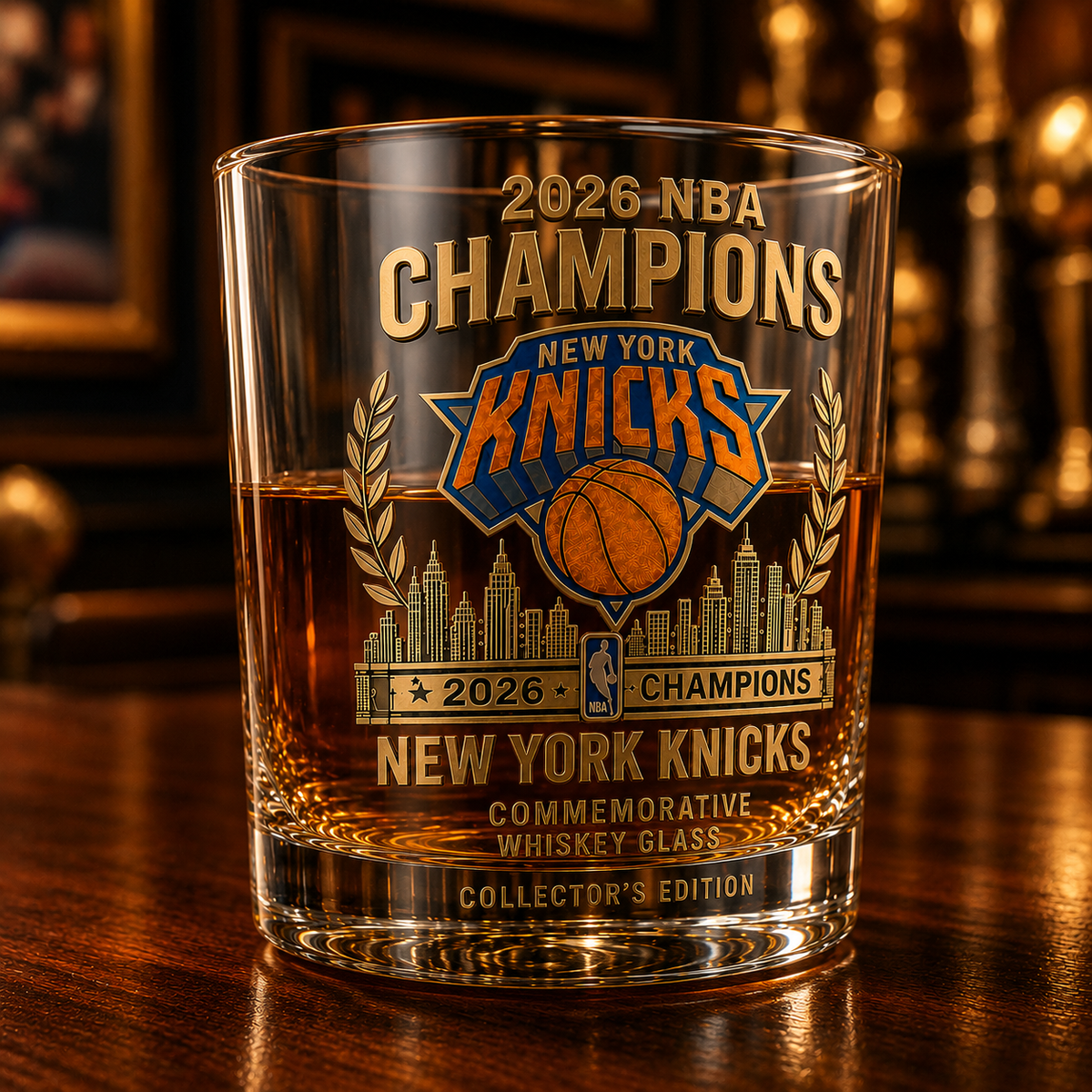 NY Knicks 2026 Champions Limited Edition Whiskey Glass