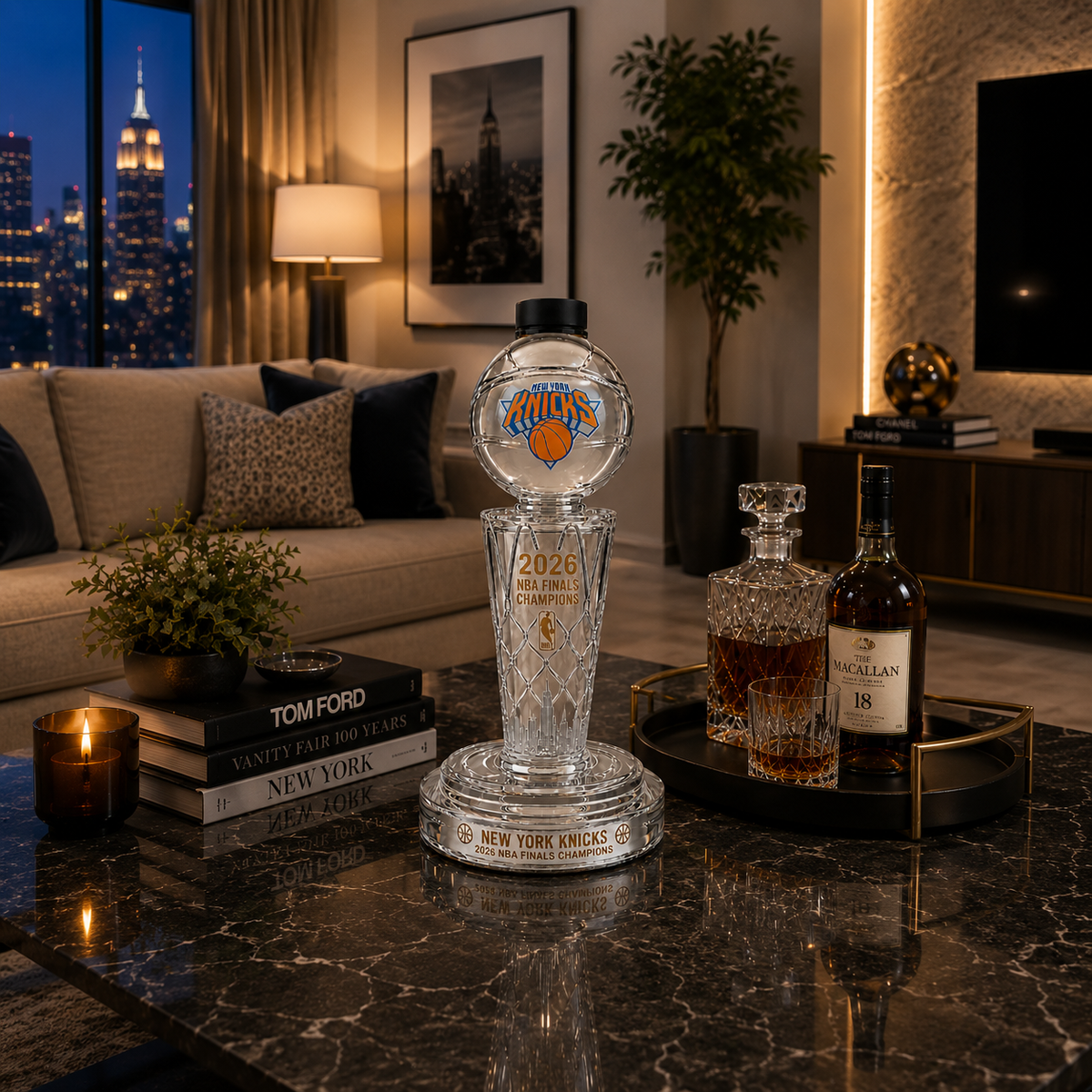 NY Knicks 2026 NBA Finals Champions Decanter