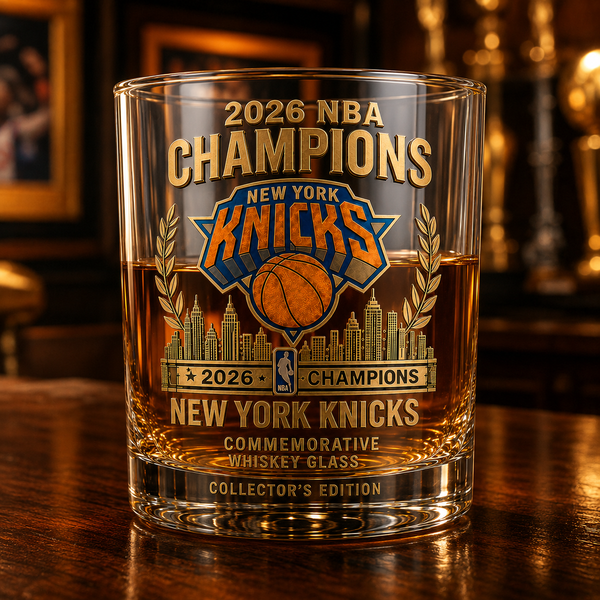 NY Knicks 2026 Champions Limited Edition Whiskey Glass